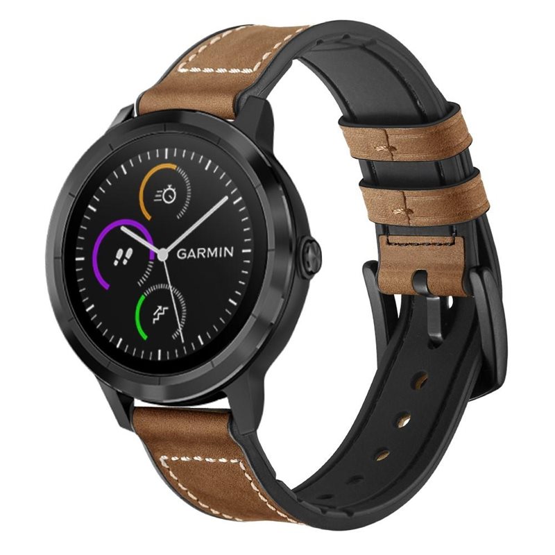 Nahkaranneke Garmin Vivoactive 3 Ruskea