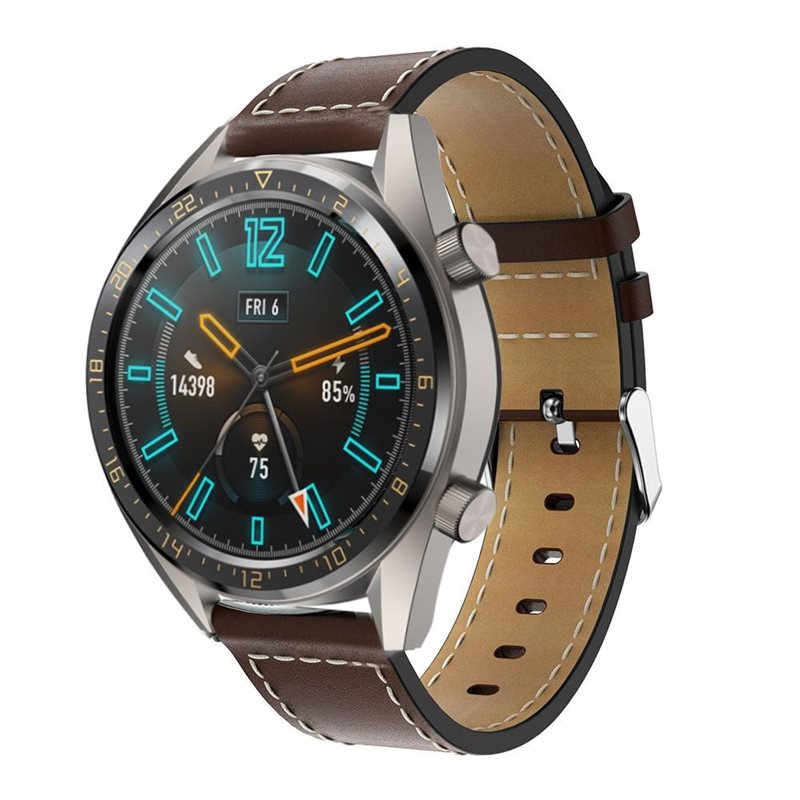 Nahkaranneke Huawei Watch GT 2 46mm/Watch GT 2e/Watch GT Ruskea