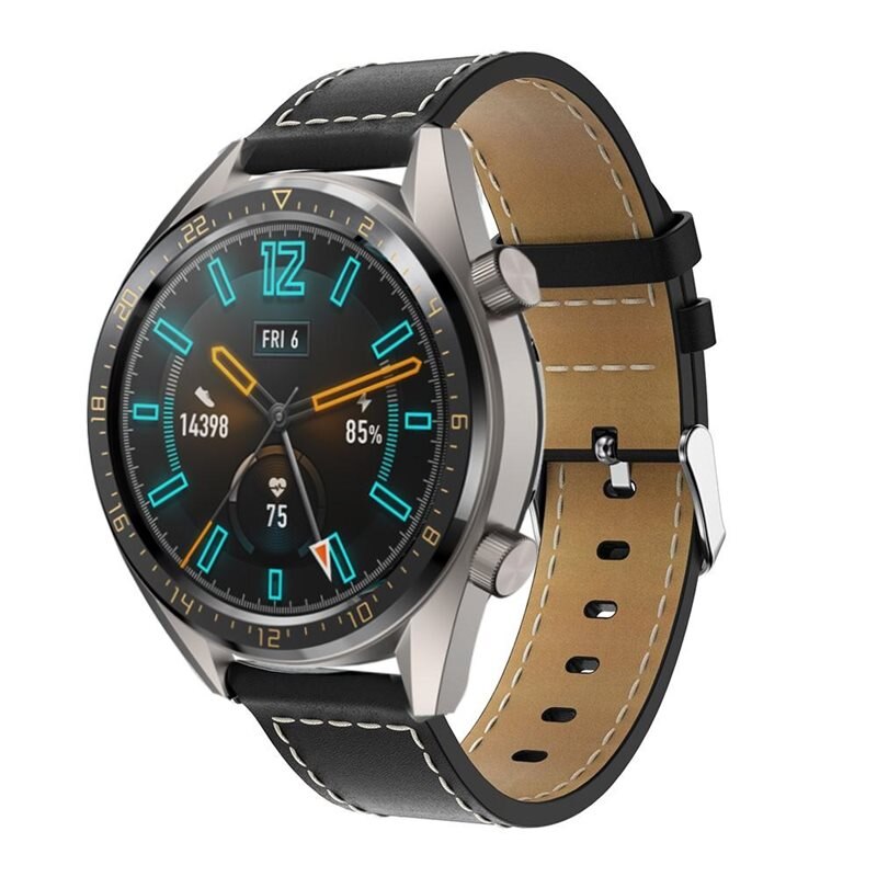 Nahkaranneke Huawei Watch GT 2 46mm/Watch GT 2e/Watch GT Musta