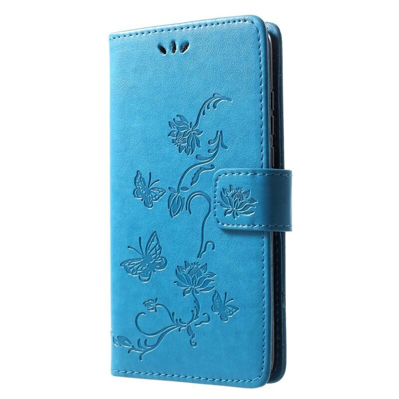 Nahkakotelo Perhonen Huawei P30 Lite Sininen