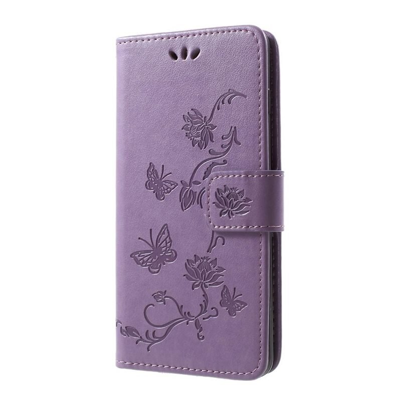 Nahkakotelo Perhonen Samsung Galaxy S10 Plus Liila