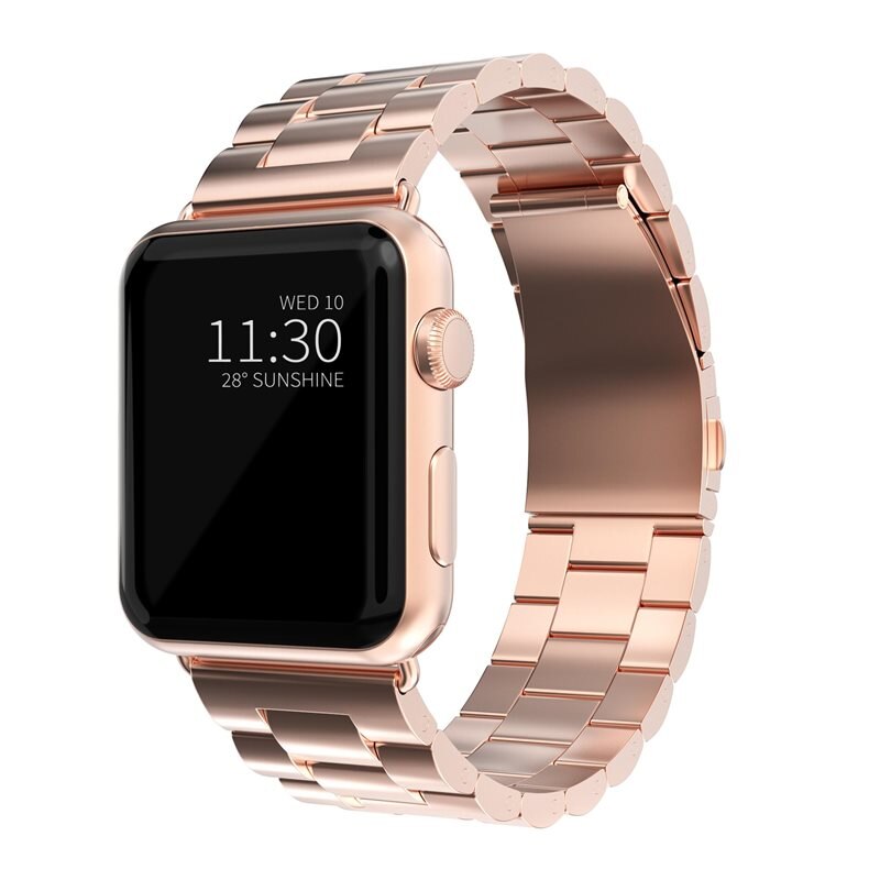 Metalliranneke Apple Watch Series 9 45mm Ruusukulta