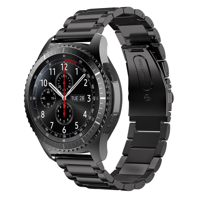 Metalliranneke Samsung Gear S3 Frontier Musta