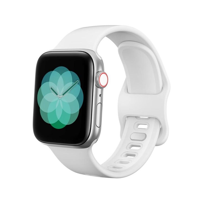 Silikoniranneke Apple Watch Series 8 45mm Valkoinen
