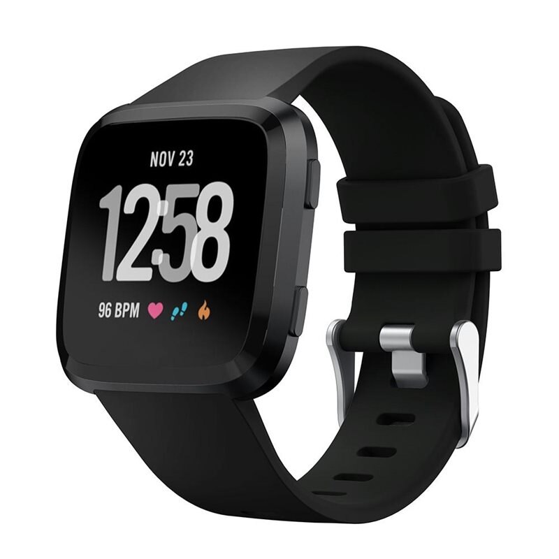 Silikoniranneke Fitbit Versa/Versa 2 Musta