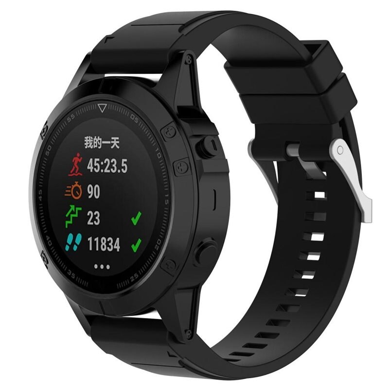 Silikoniranneke Garmin Fenix 3/Fenix 3 HR Musta