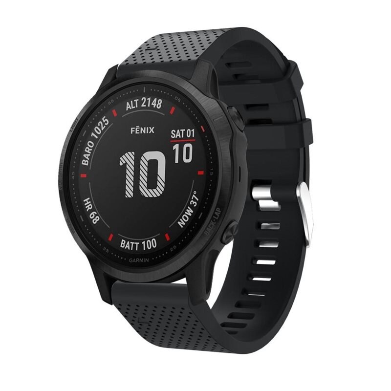 Silikoniranneke Garmin Epix Pro 42mm Gen 2 Musta
