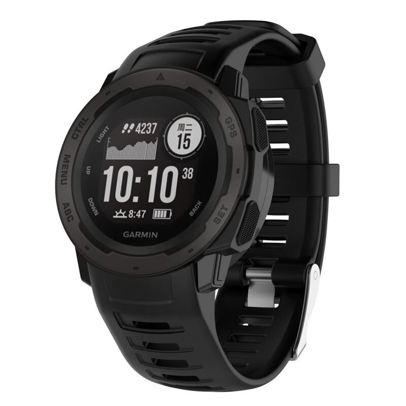 Silikoniranneke Garmin Instinct Musta