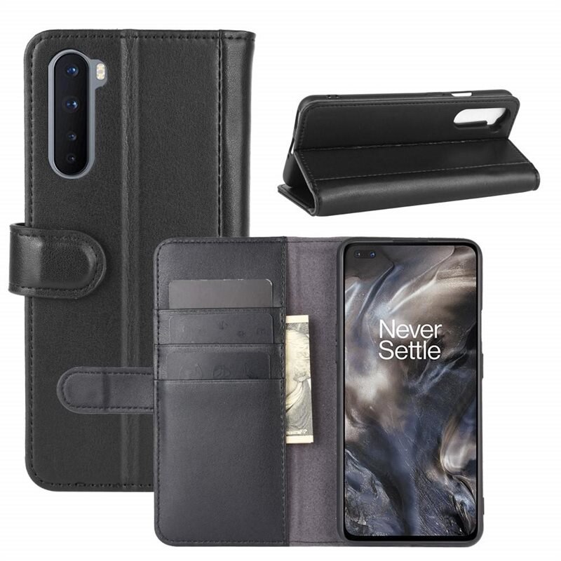 Aito Nahkakotelo OnePlus Nord Musta