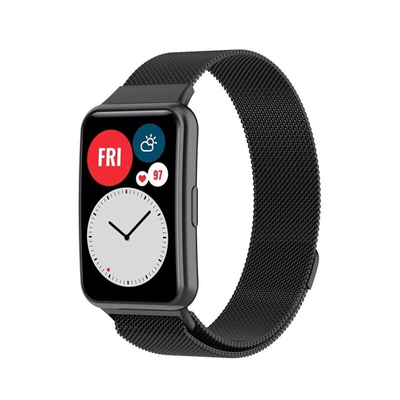 Ranneke Milanese Huawei Watch Fit Musta