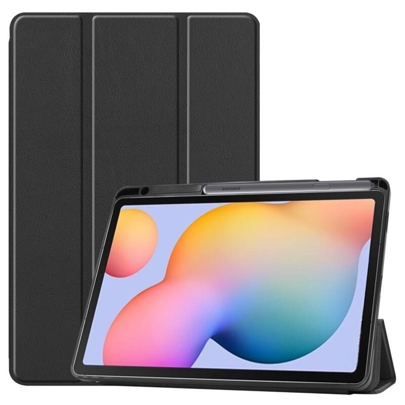 Samsung Galaxy Tab S6 Lite Kotelo Tri-fold Kynäpidikkeellä Musta