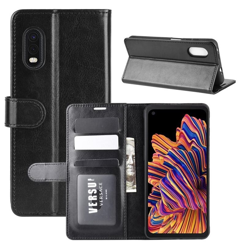 Samsung Galaxy Xcover Pro Nahkalompakko Musta