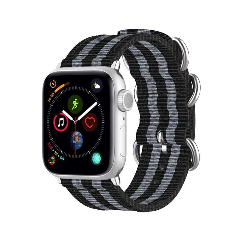 Apple Watch 42mm Natoranneke musta/harmaa