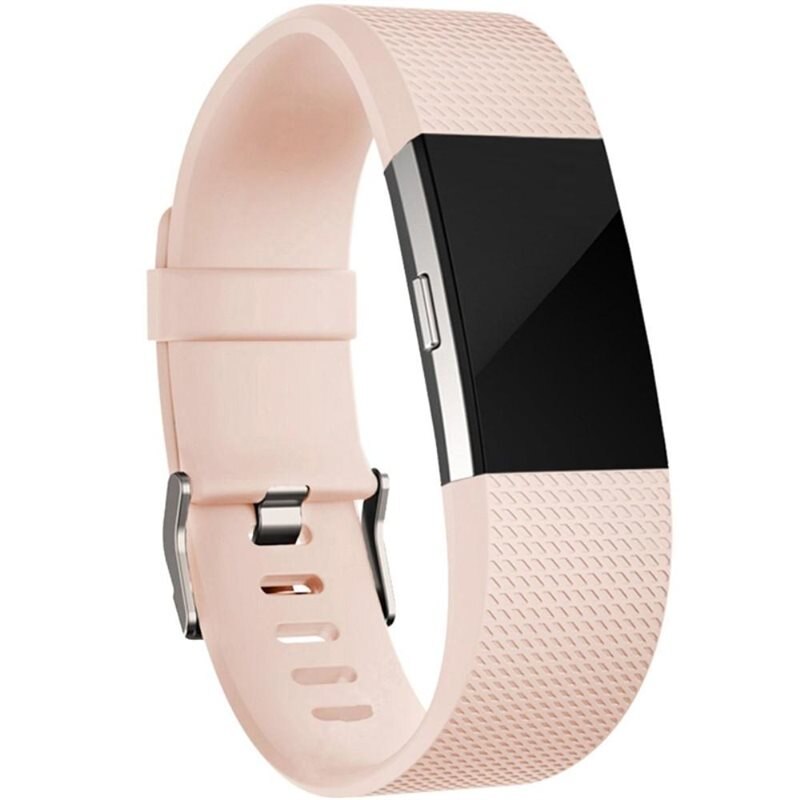 Silikoniranneke Fitbit Charge 2 Vaaleanpunainen
