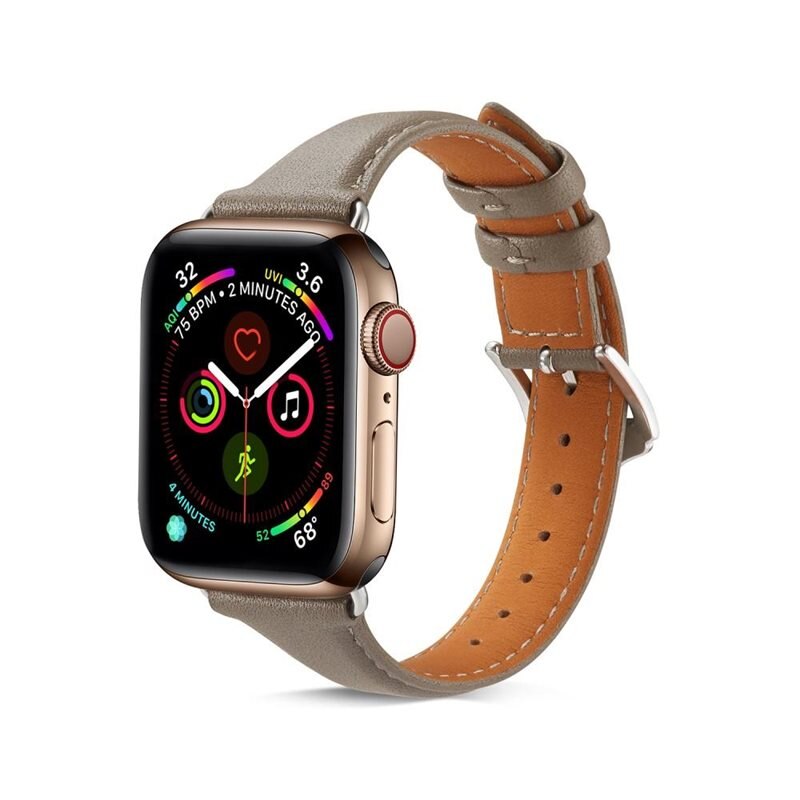 Slim Nahkaranneke Apple Watch Series 10 42mm Harmaa