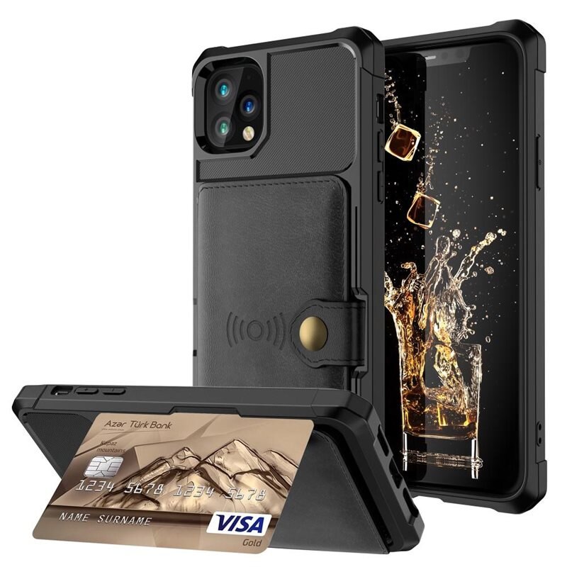 Tough Multi-slot Case iPhone 11 Pro Max Musta - Puhelimen kuoret - Paikat korteille