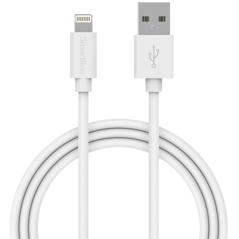 Smartline USB Cable Lightning 1m valkoinen