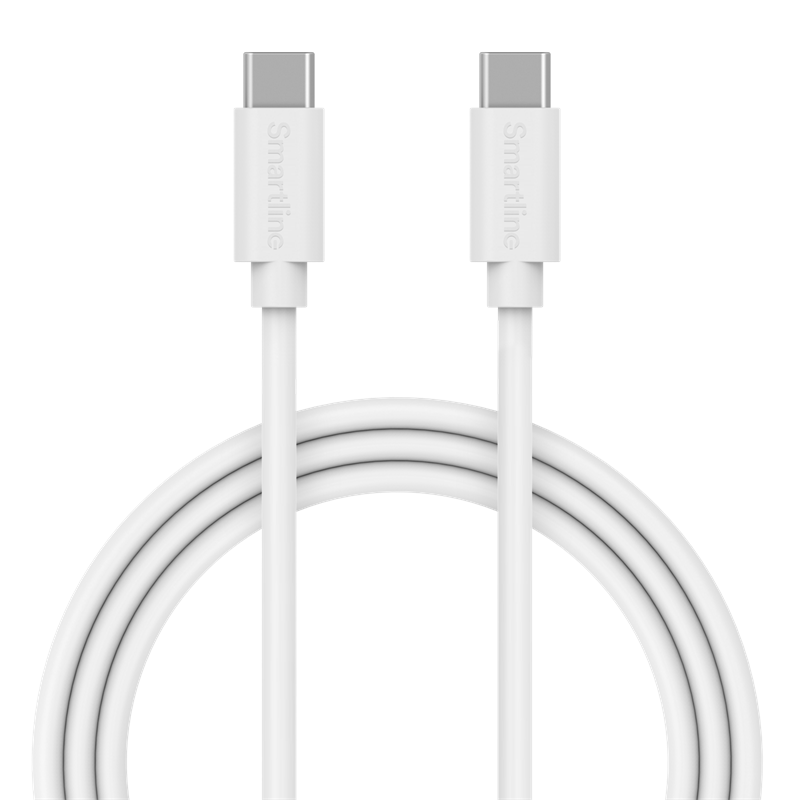 Smartline Pitkä USB-kaapeli USB-C - USB-C 2m Motorola Edge 50 Fusion valkoinen