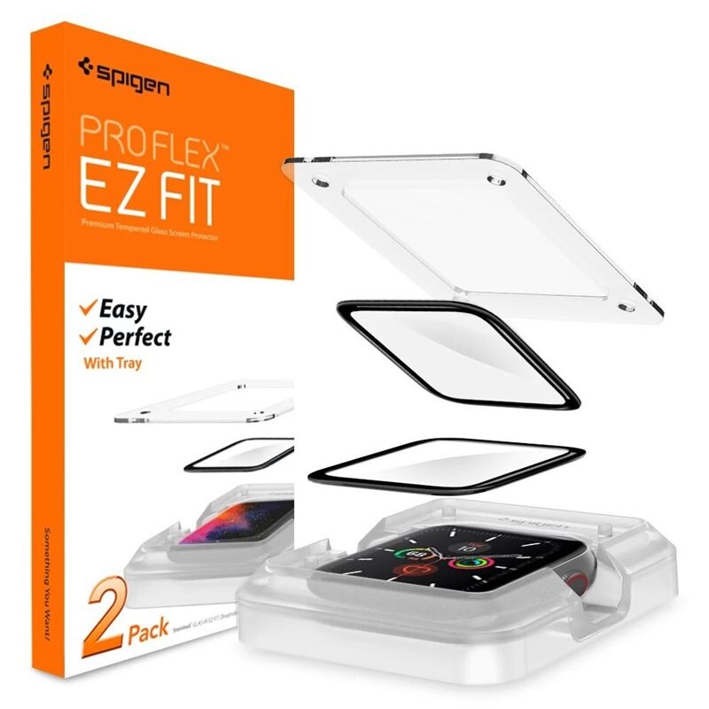 Spigen Screen Protector ProFlex EZ Fit (2-pack) Apple Watch 44mm Läpinäkyvä