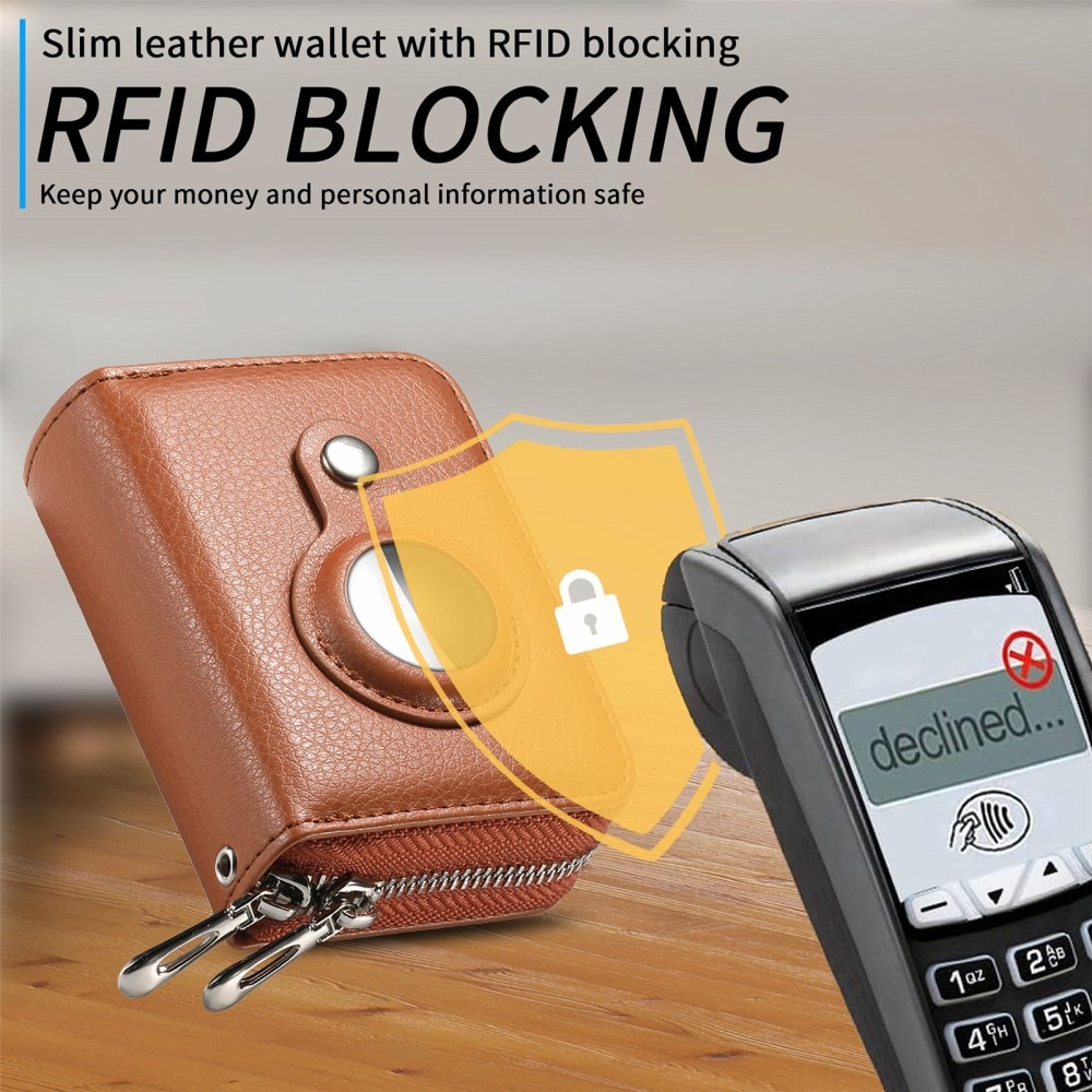 AirTag-lompakko RFID-suojaus ruskea