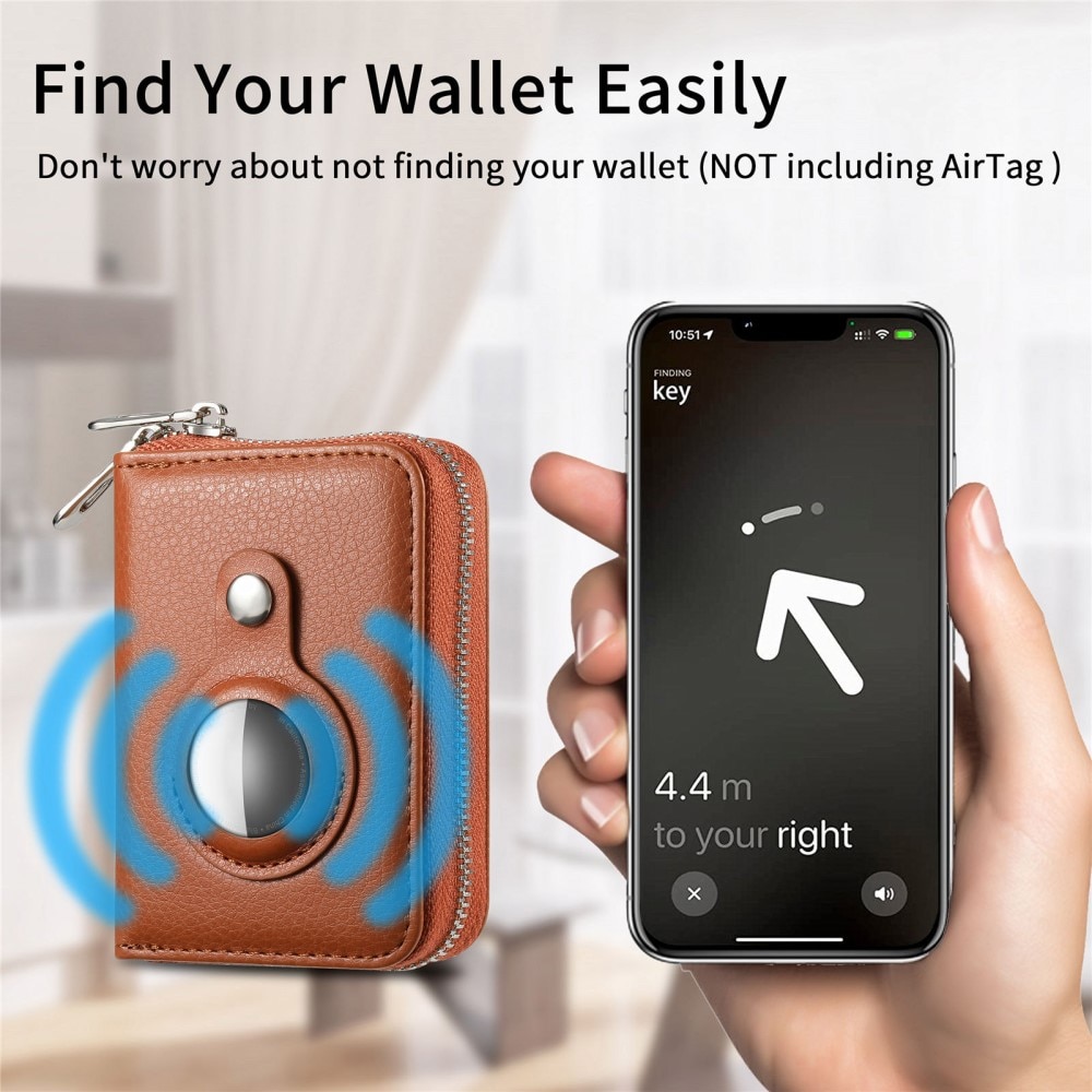 AirTag-lompakko RFID-suojaus ruskea