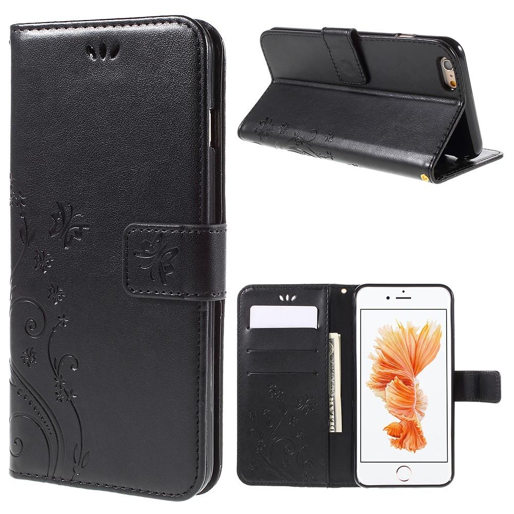 Nahkakotelo Perhonen iPhone 6/6S Musta