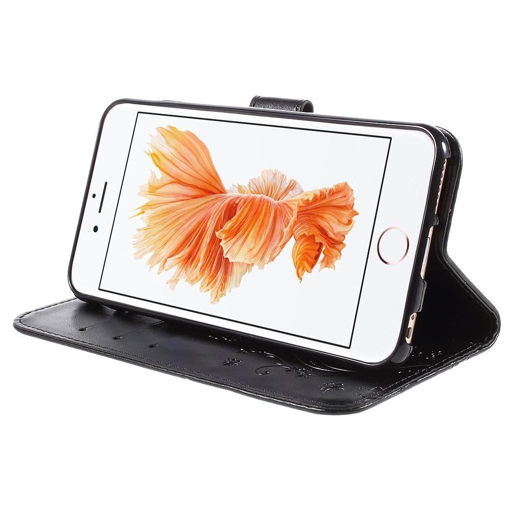 Nahkakotelo Perhonen iPhone 6/6S Musta