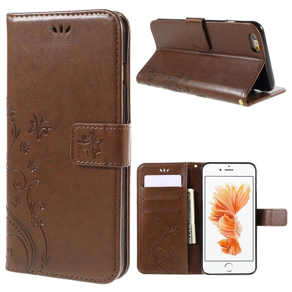 Nahkakotelo Perhonen iPhone 6/6S Ruskea