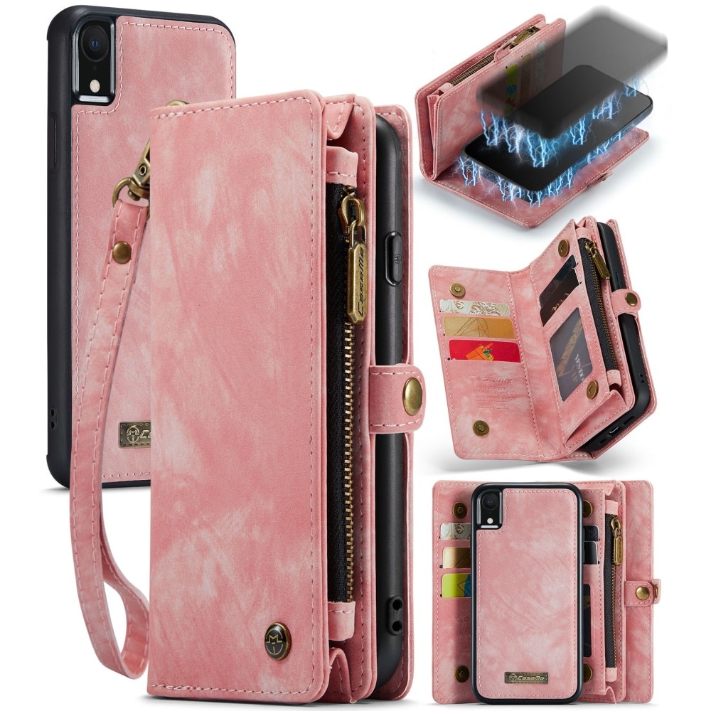 Multi-slot Suojakotelo iPhone XR vaaleanpunainen