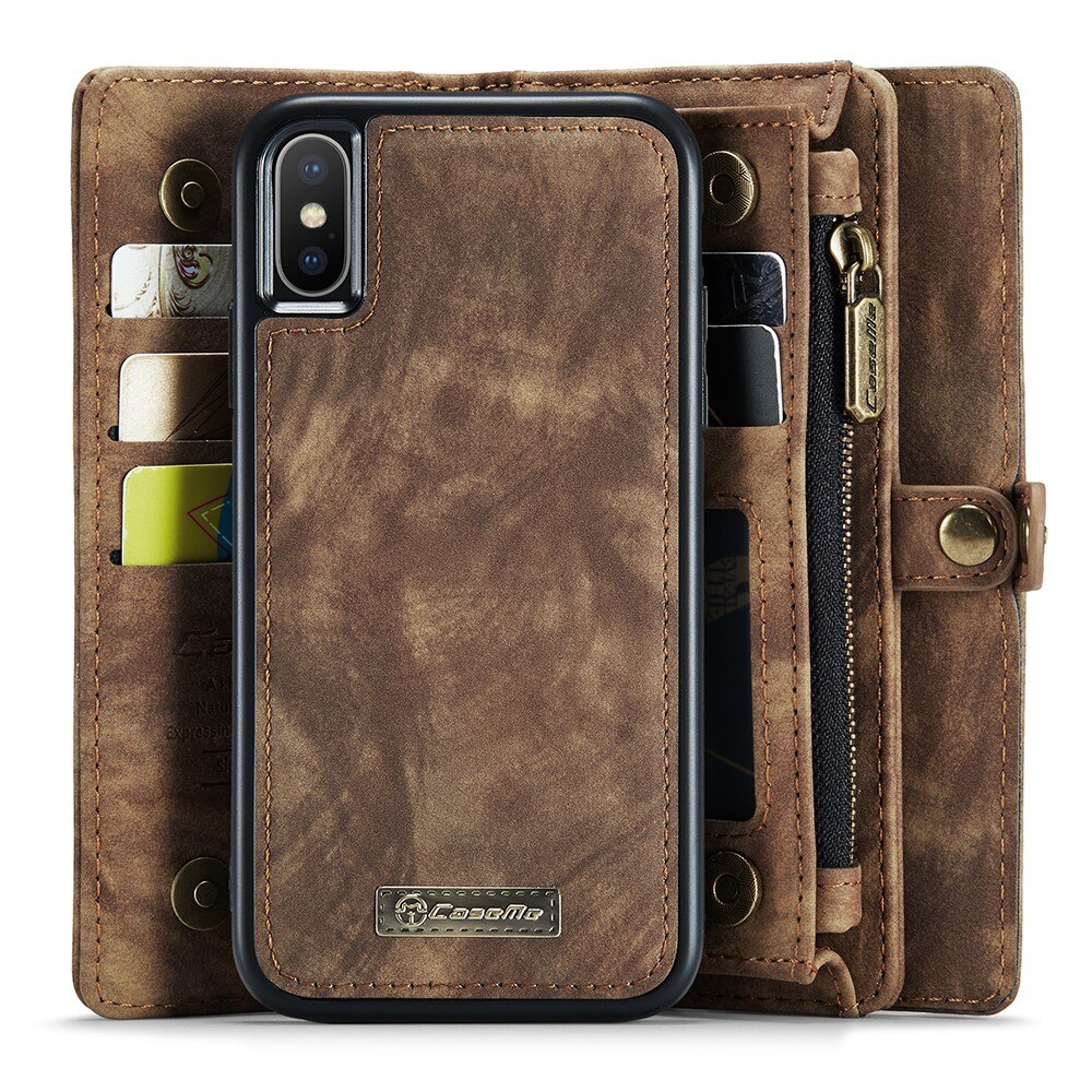Multi-slot Suojakotelo iPhone Xs Max Ruskea