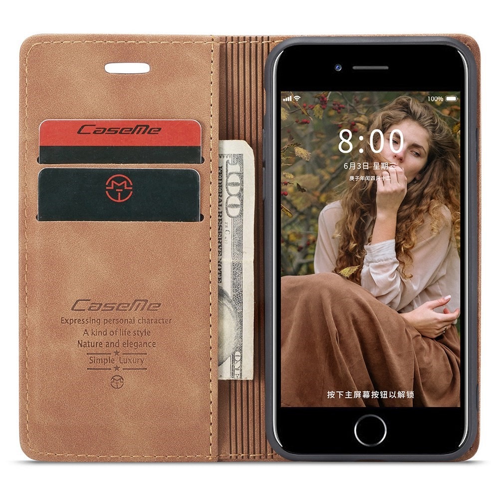 Slim Lompakkokotelo iPhone SE (2022) cognac