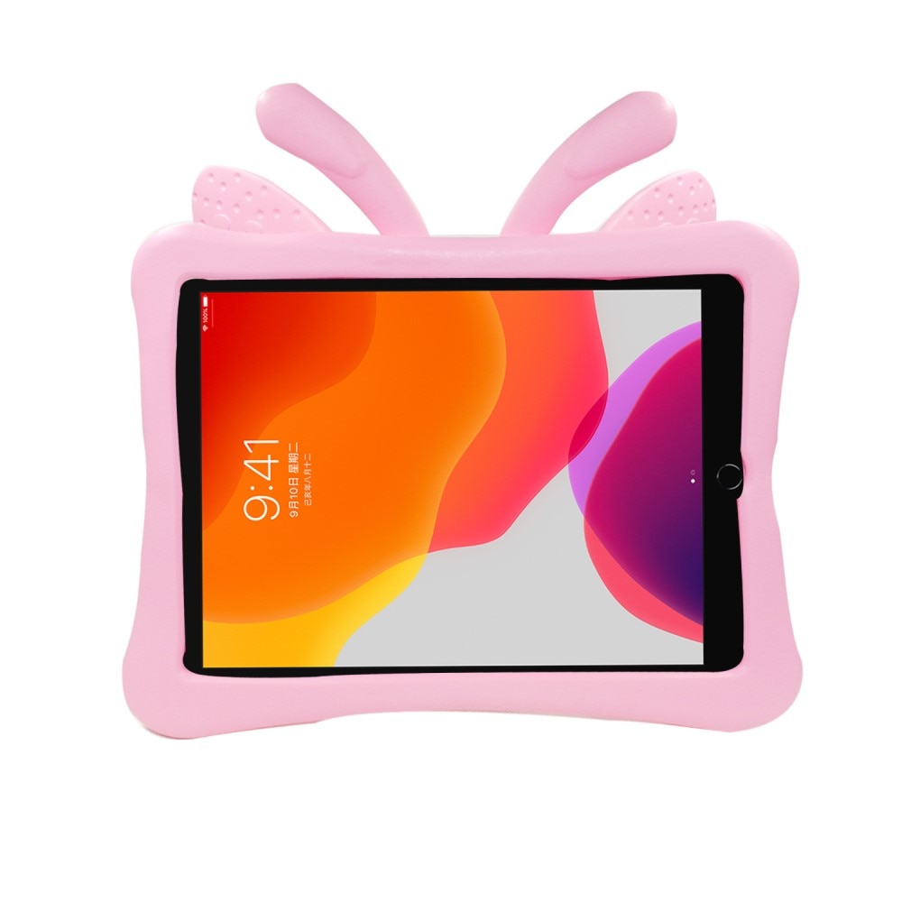 iPad 10.2 8th Gen (2020) kuori lapsille perhonen vaaleanpunainen