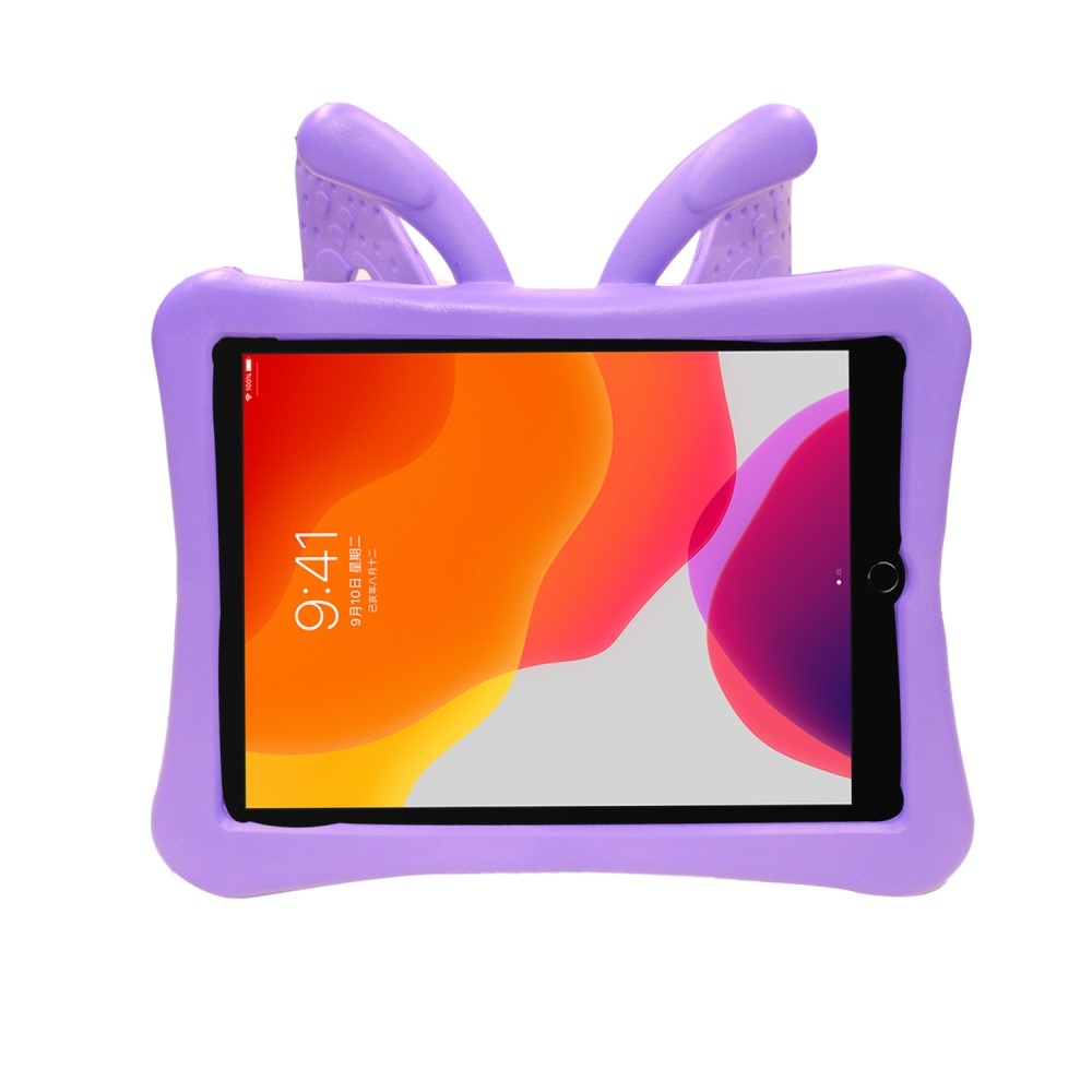 iPad 10.2 7th Gen (2019) kuori lapsille perhonen liila