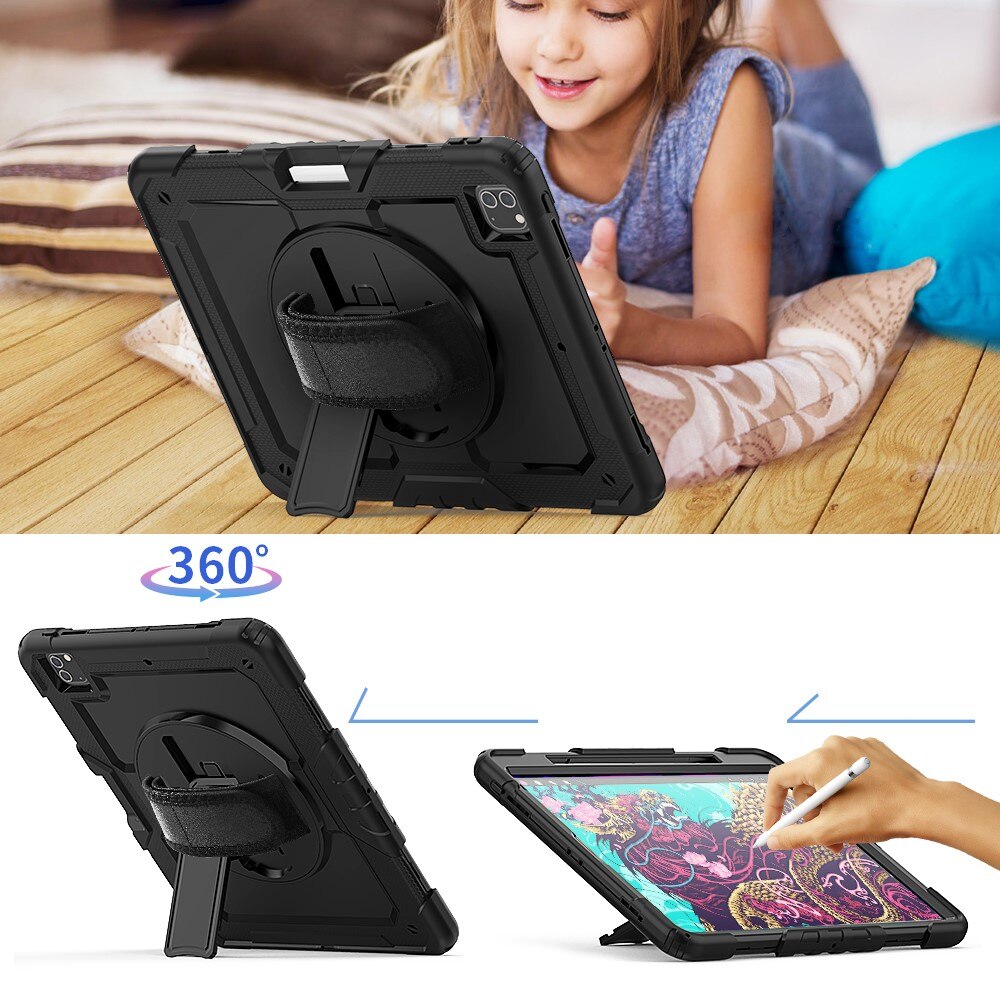 Iskunkestävä Full Protection Hybridikuori iPad Pro 12.9 6th Gen (2022) musta