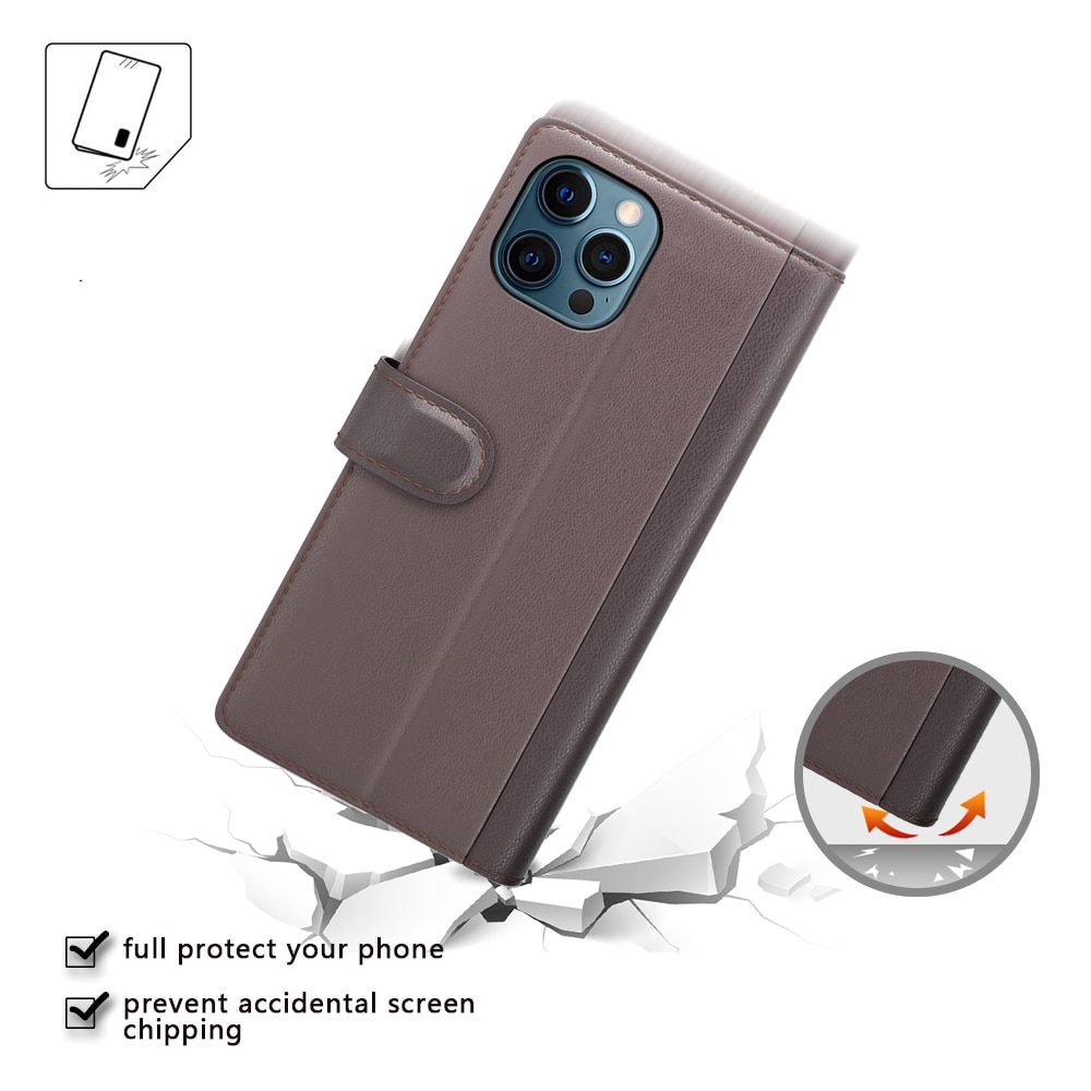 Aito Nahkakotelo iPhone 12 Pro Max Ruskea