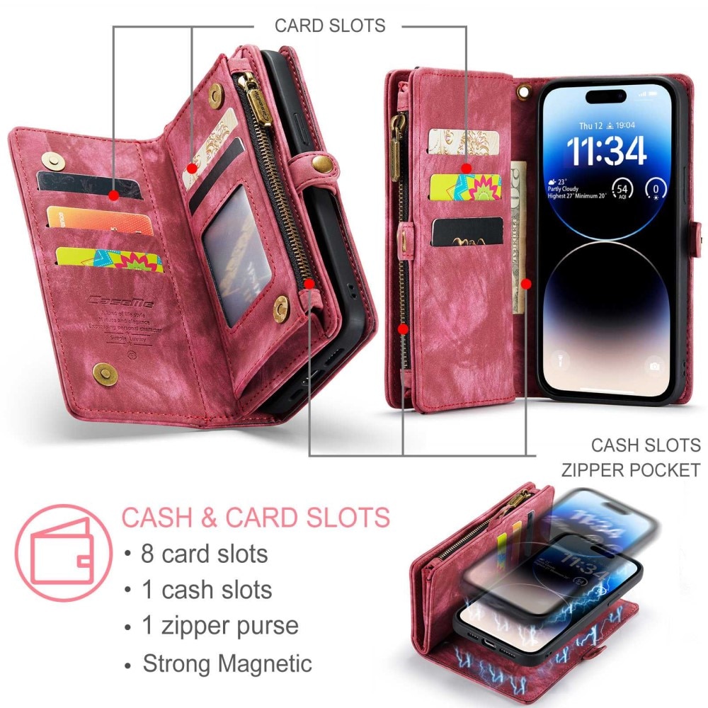 Multi-slot Suojakotelo iPhone 12 Pro Max punainen