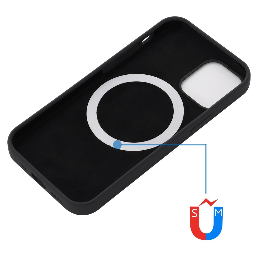 Silikonikuori MagSafe iPhone 12/12 Pro musta