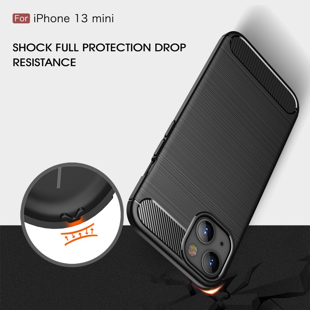 Apple iPhone 13 Mini Kuori TPU Brushed Musta
