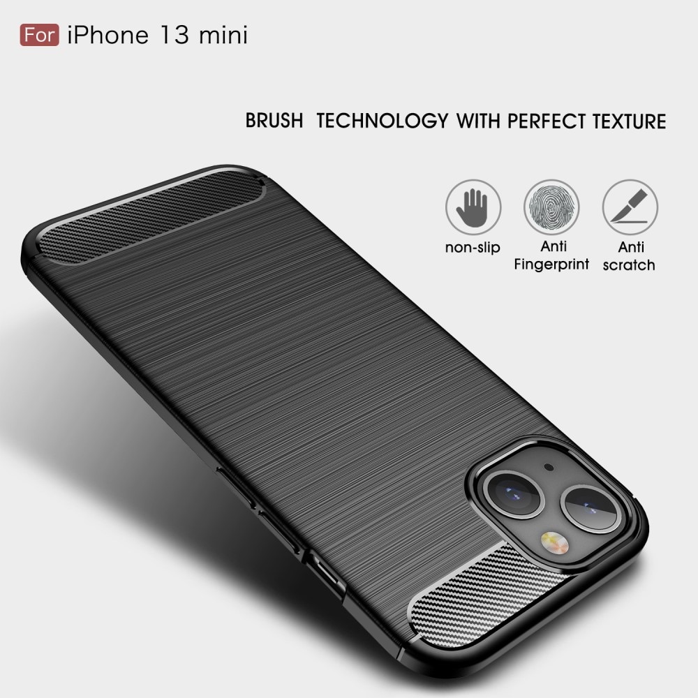 Apple iPhone 13 Mini Kuori TPU Brushed Musta
