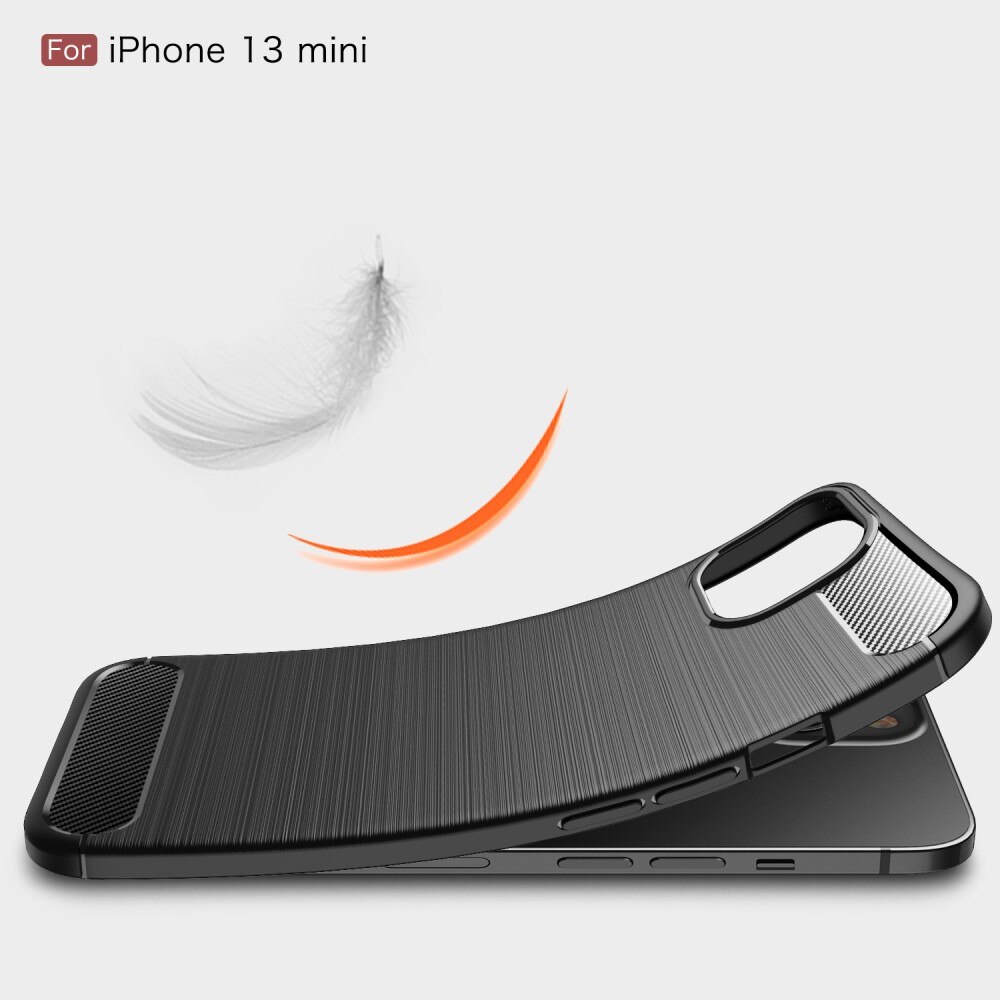 Apple iPhone 13 Mini Kuori TPU Brushed Musta