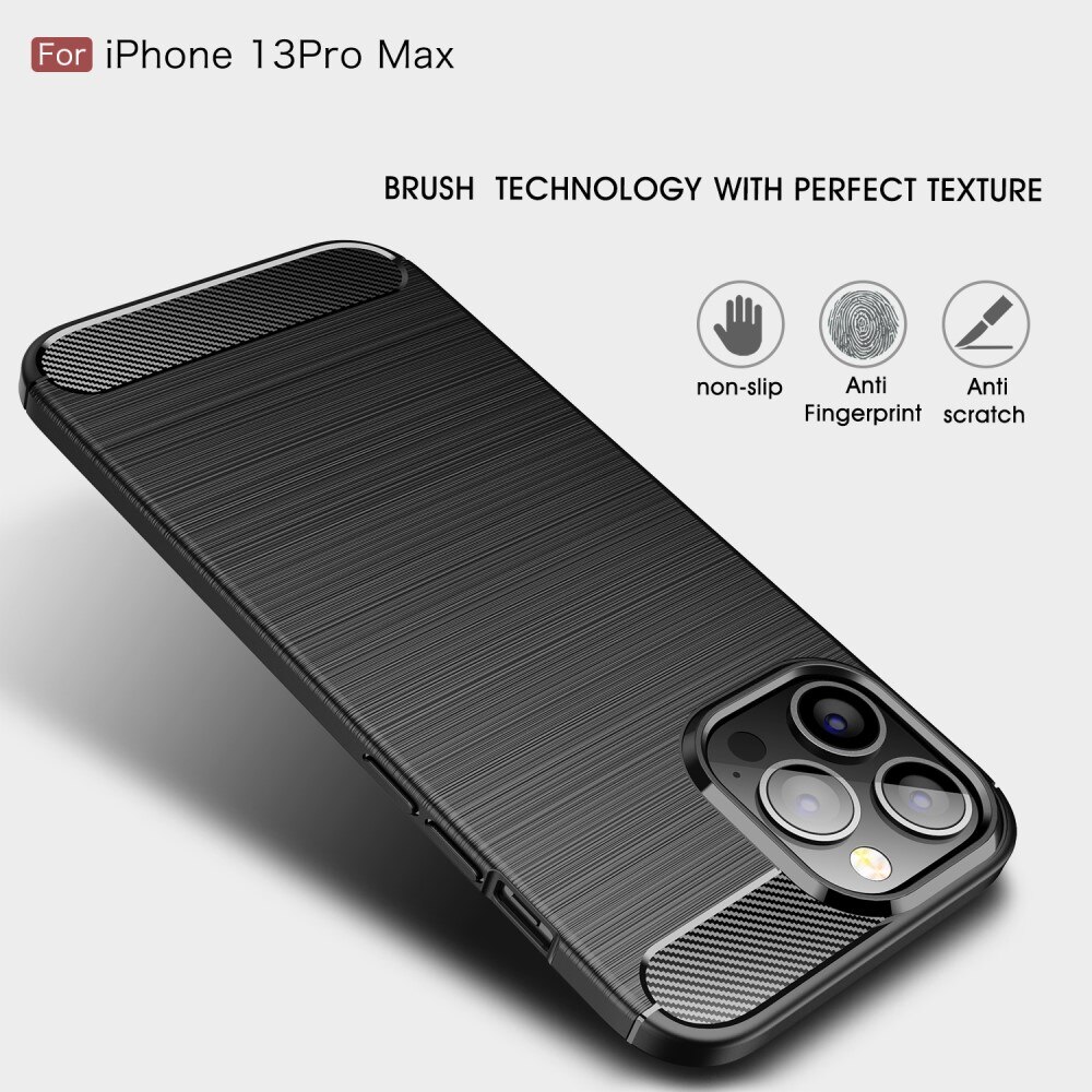 Apple iPhone 13 Pro Max Kuori TPU Brushed Musta