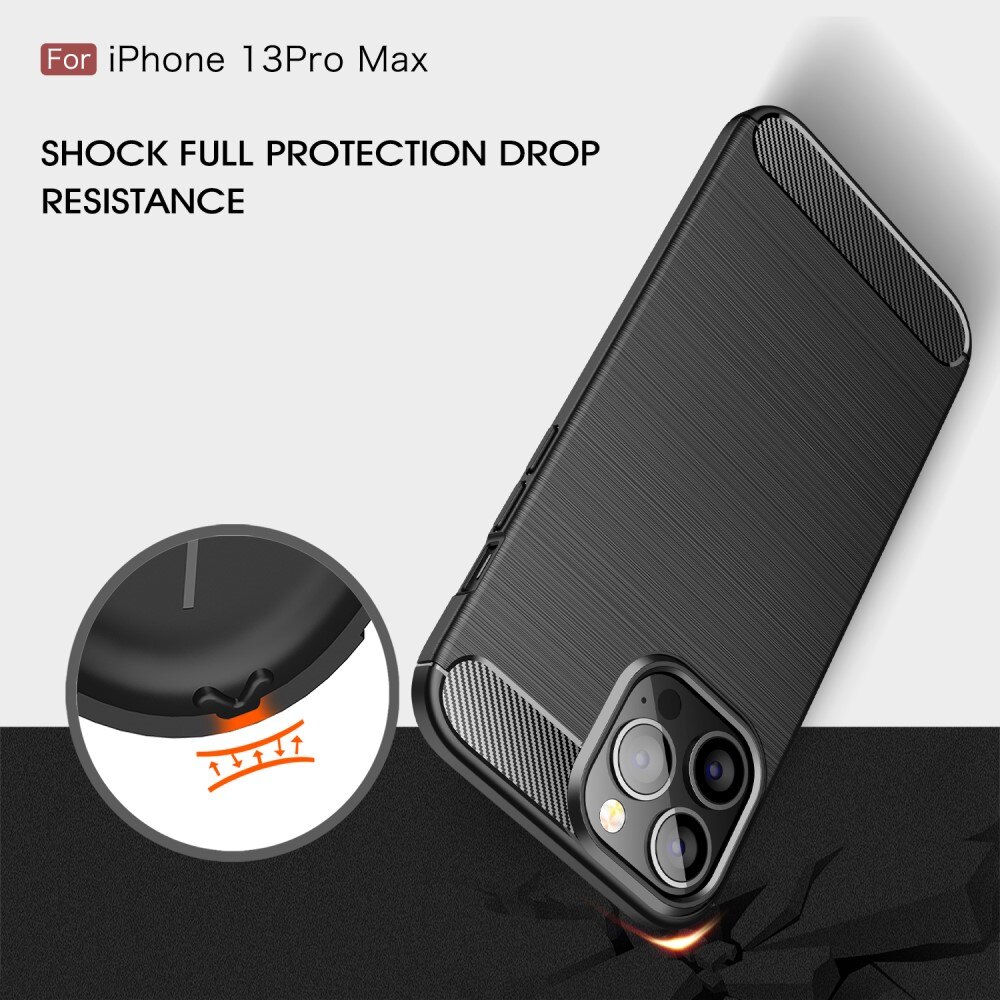 Apple iPhone 13 Pro Max Kuori TPU Brushed Musta
