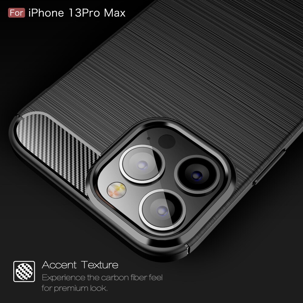Apple iPhone 13 Pro Max Kuori TPU Brushed Musta