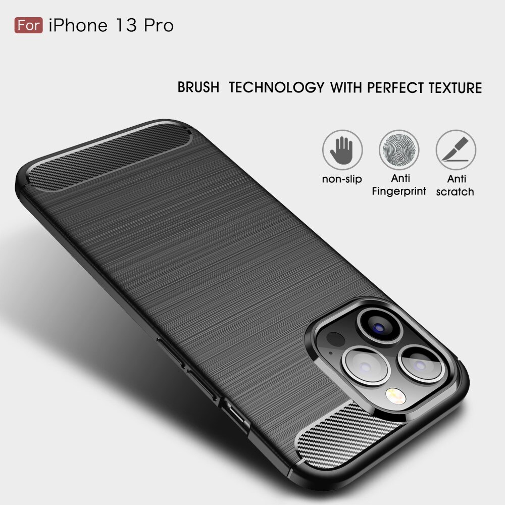 iPhone 13 Pro Kuori TPU Brushed Musta