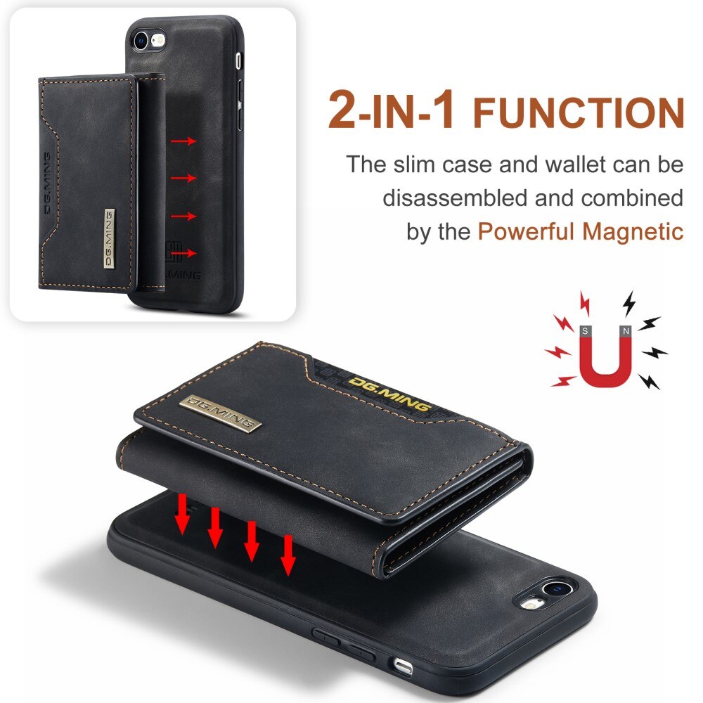 Magnetic Card Slot Case iPhone SE 2022 Musta