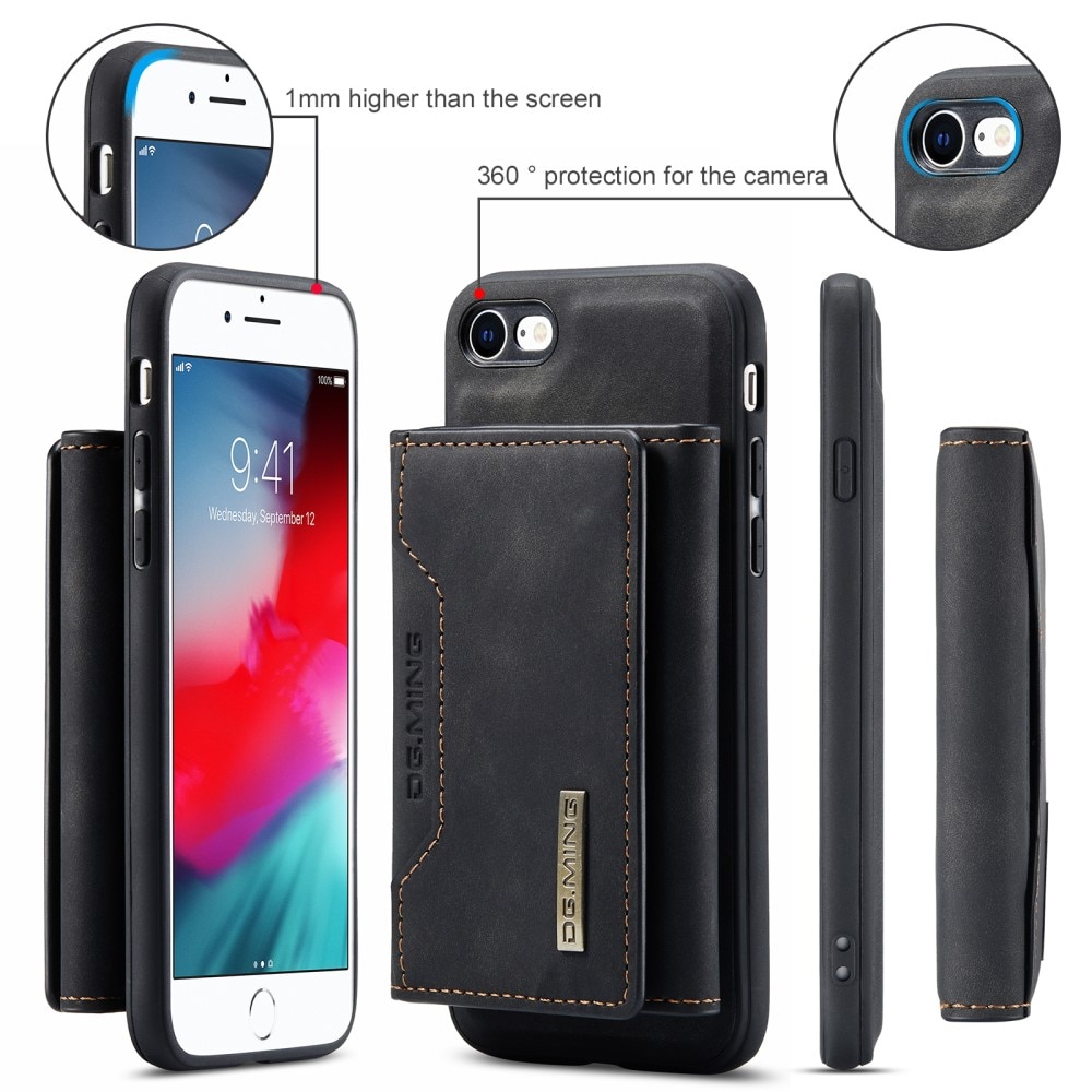 Magnetic Card Slot Case iPhone SE 2022 Musta