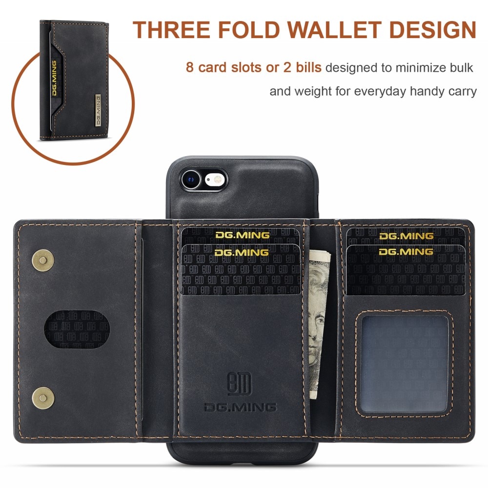 Magnetic Card Slot Case iPhone SE 2022 Musta