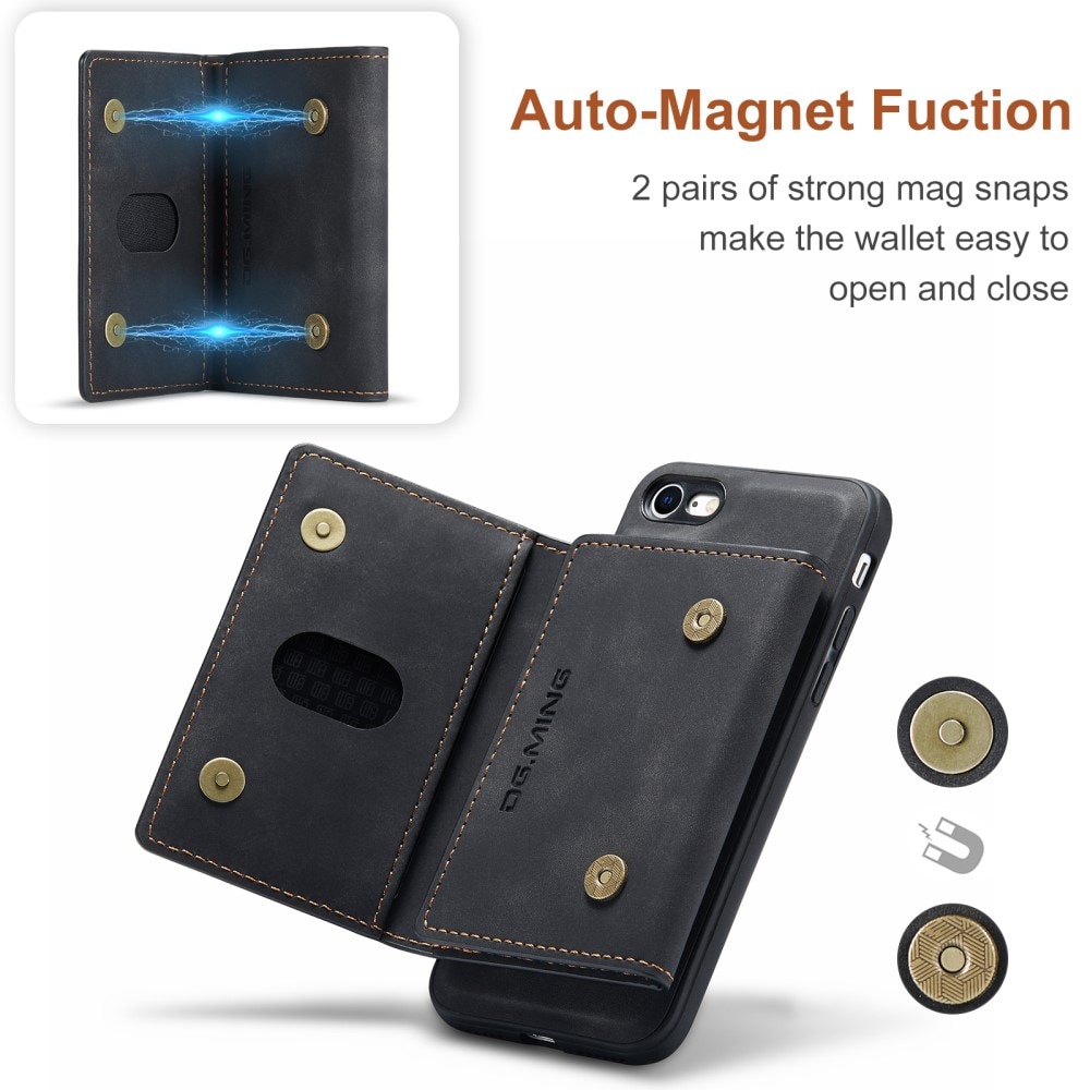 Magnetic Card Slot Case iPhone SE 2022 Musta
