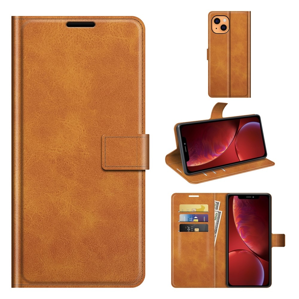 Leather Wallet iPhone 13 Cognac