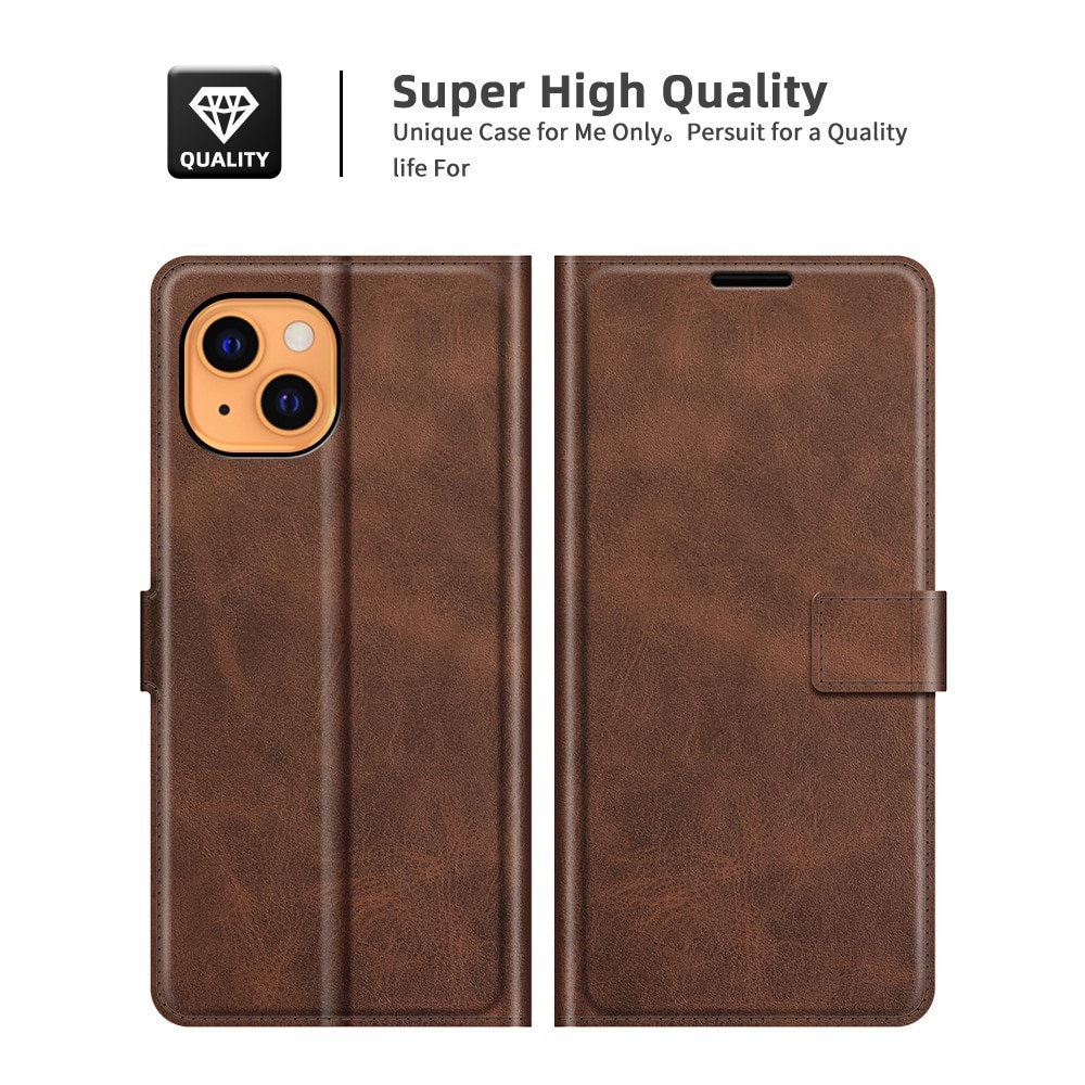 Leather Wallet iPhone 13 Brown